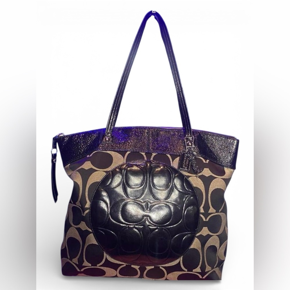 COACH Black & Gray Laura Tote Bag, EUC - Picture 4 of 16